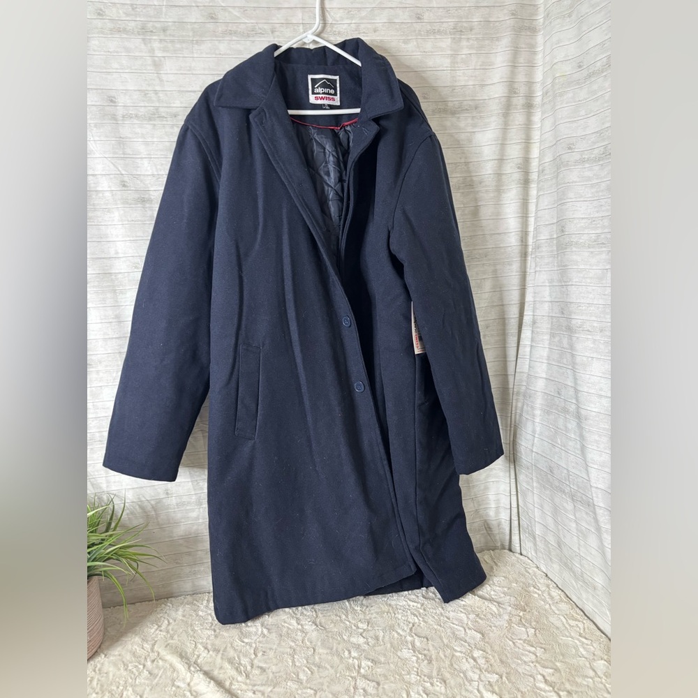 Alpine Swiss Navy Trench Coat(A222)